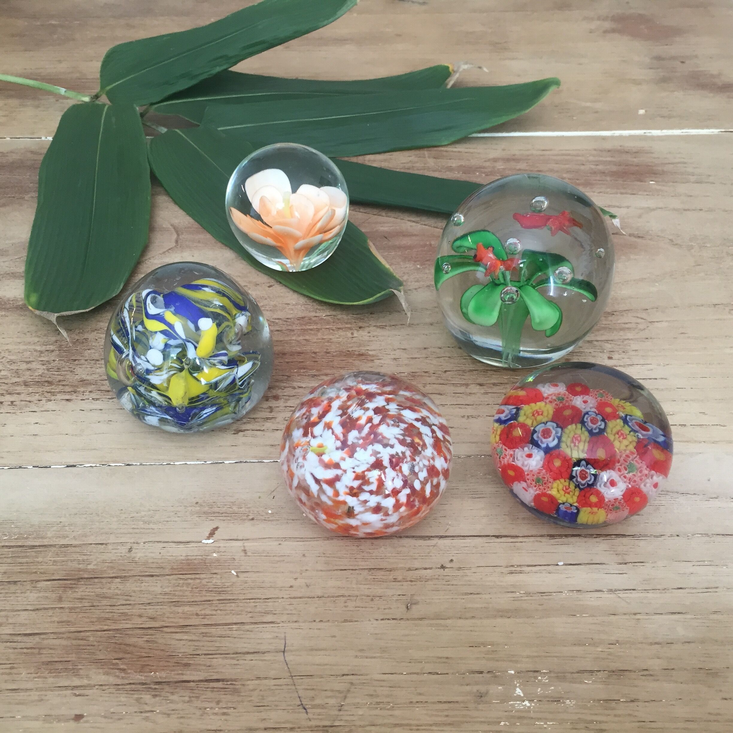 5 balls sulfide paperweight