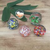 5 balls sulfide paperweight