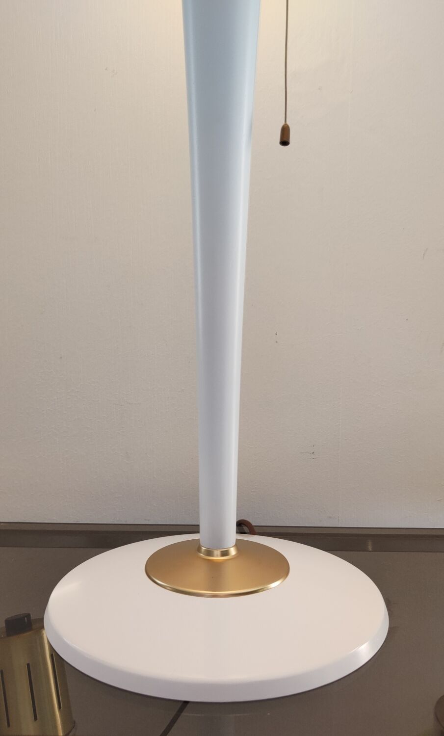 Art deco lamp lita 1960 white and brass