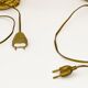Pair of table lamps to lay vintage gold bronze old