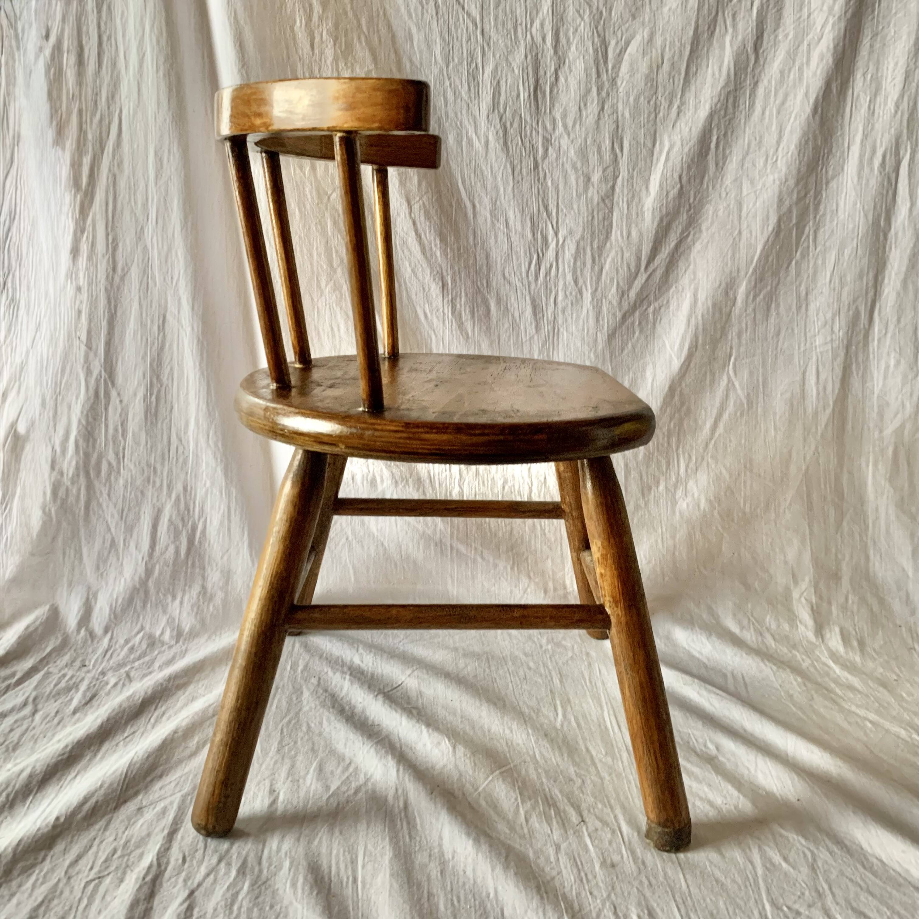Old solid wood children's chair