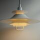 Large white mid-century modern pendant lamp - Frandsen Denmark - 1970s