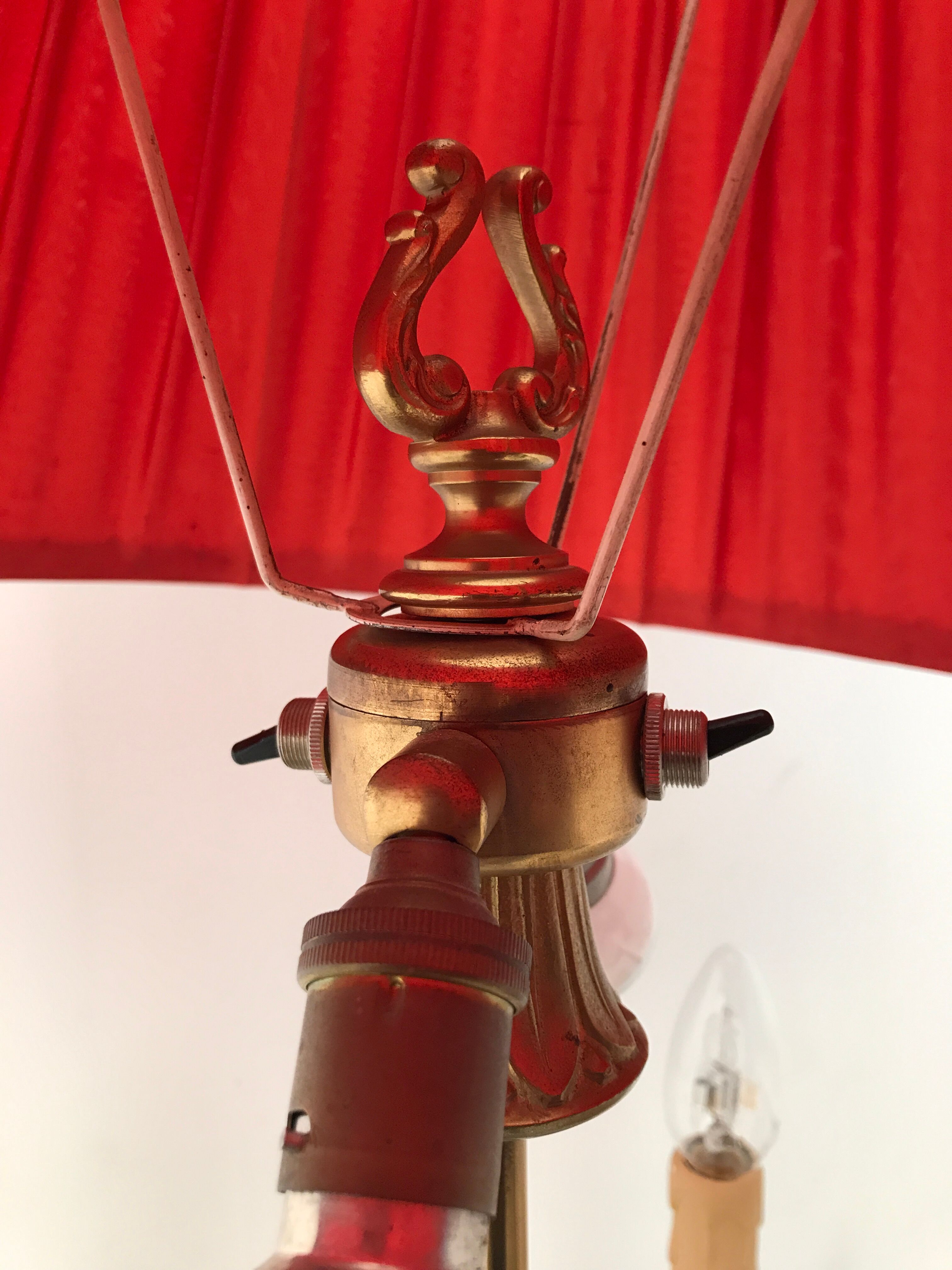 Vintage Louis XV style bronze tripod lamp
