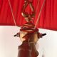Vintage Louis XV style bronze tripod lamp