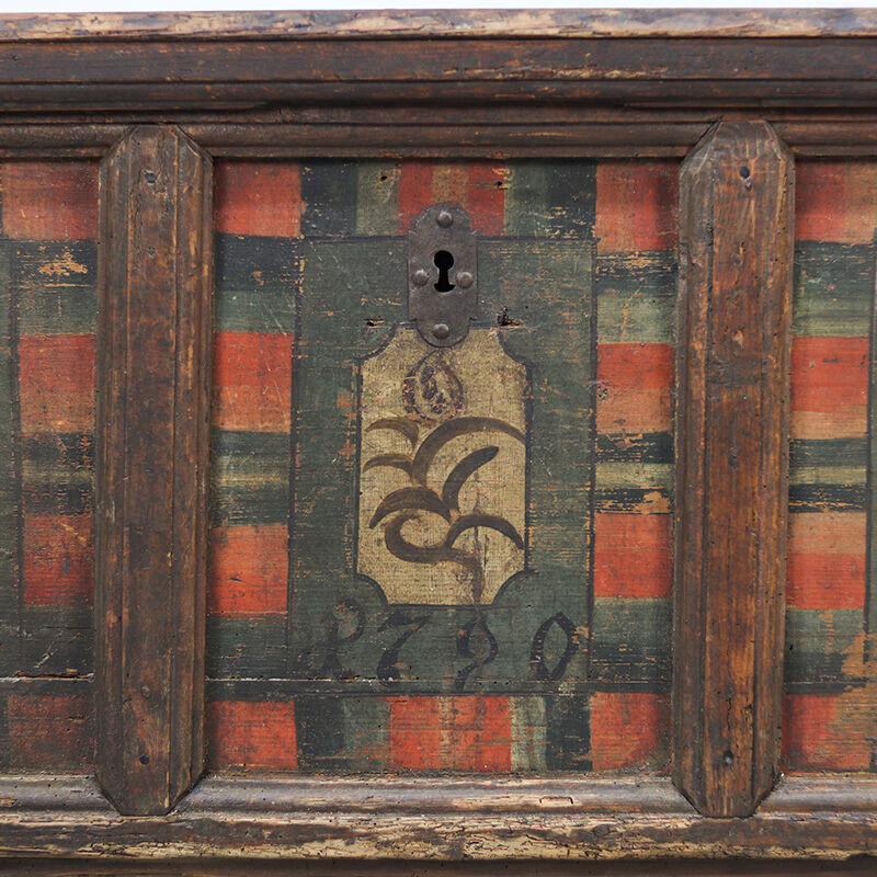 Antique Folk Art Painted bridal chest 1790