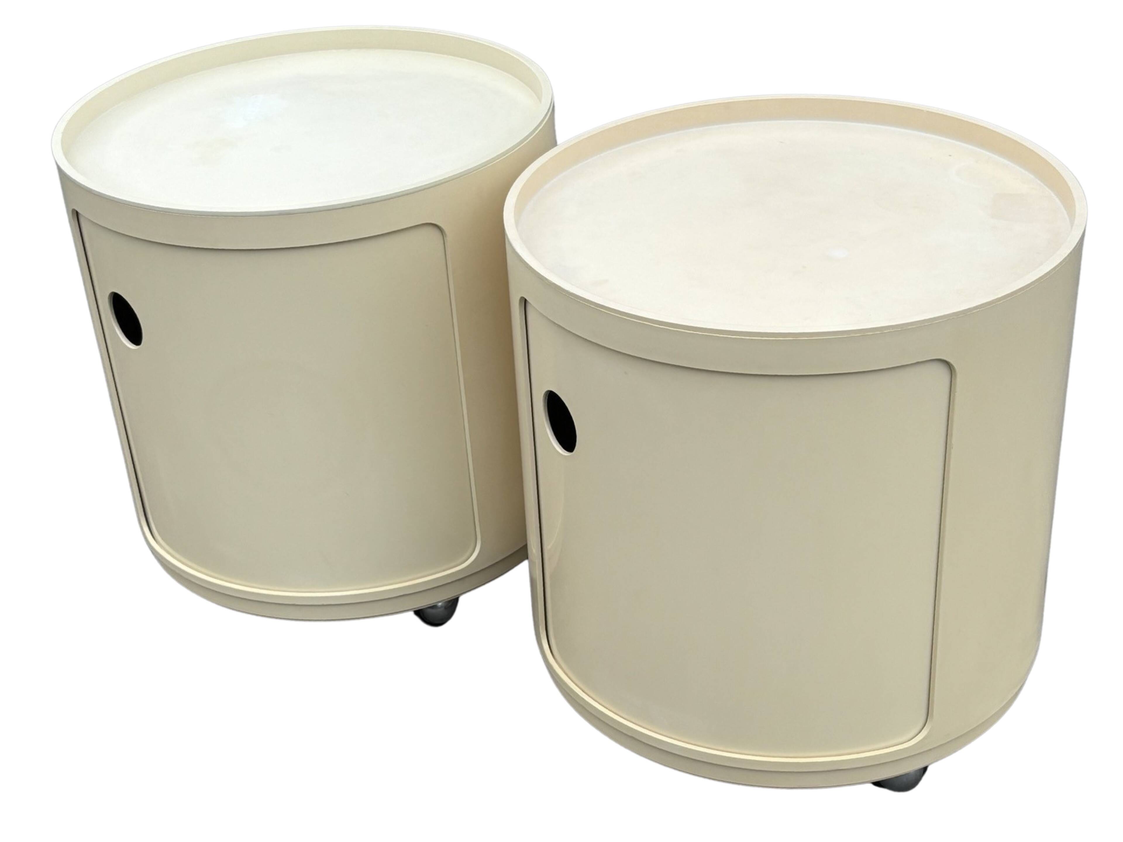 Vintage Componibili bedside tables by Anna Castelli for Kartell set of two