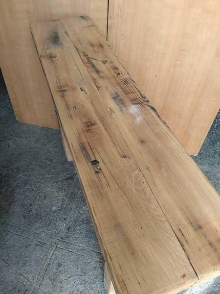 Brutalist solid wood console