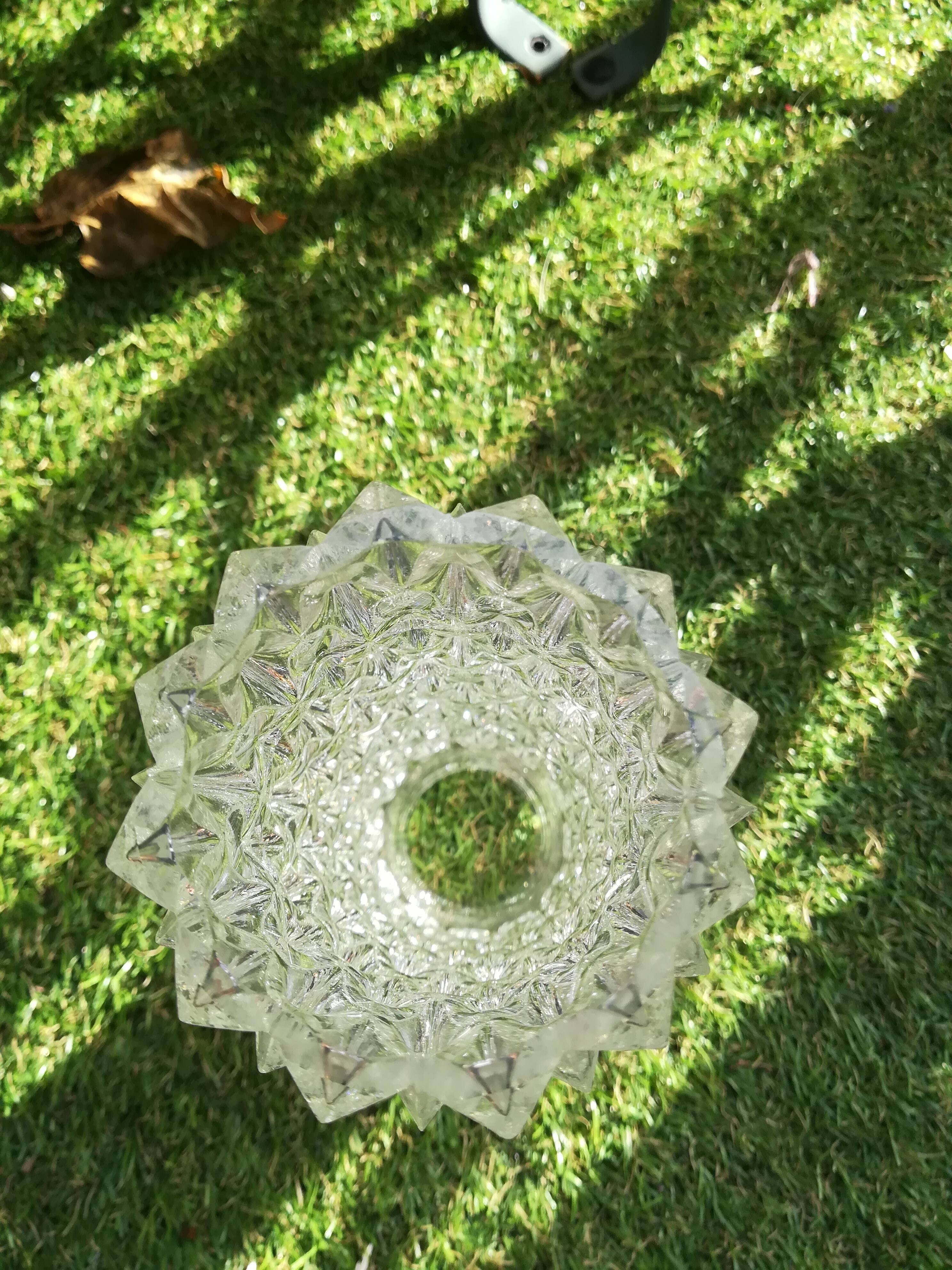 50s brass and glass chandelier