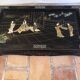Ancienne table basse rectangulaire asiatique escamotable