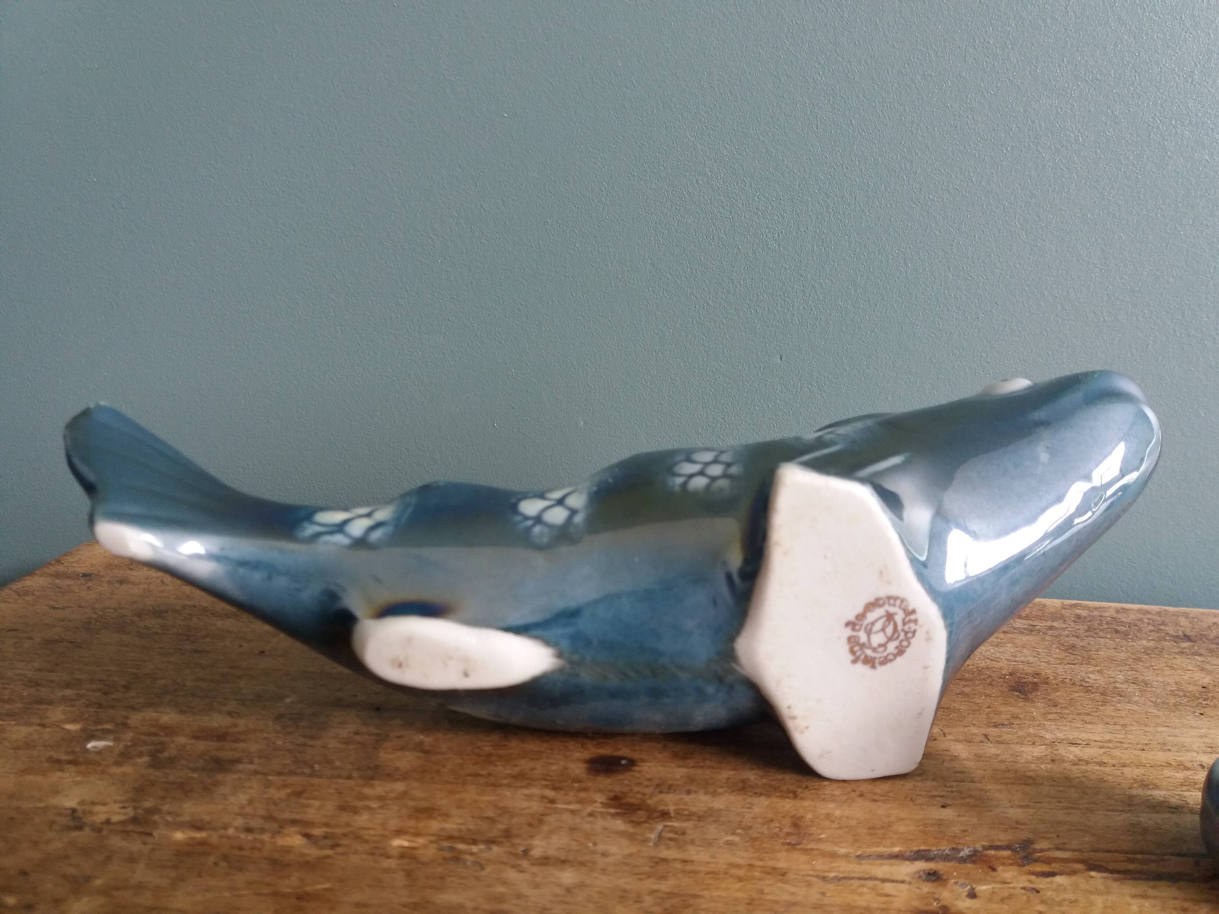 Zoomorphic salt and pepper shaker, porcelain fish