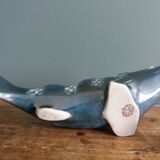 Salière poivrier moutardier zoomorphe, poisson en porcelaine