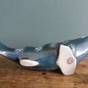 Salière poivrier moutardier zoomorphe, poisson en porcelaine