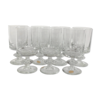 7 Lorraine crystal glasses