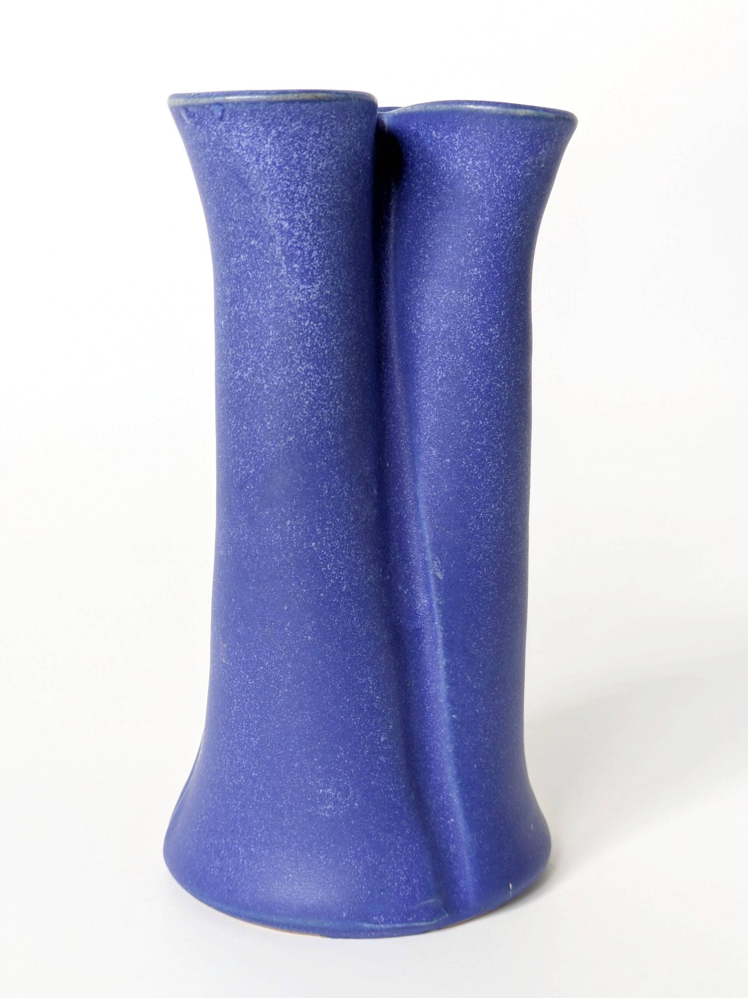 Vase soliflore en céramique bleue, Aage Würtz Danemark, années 60