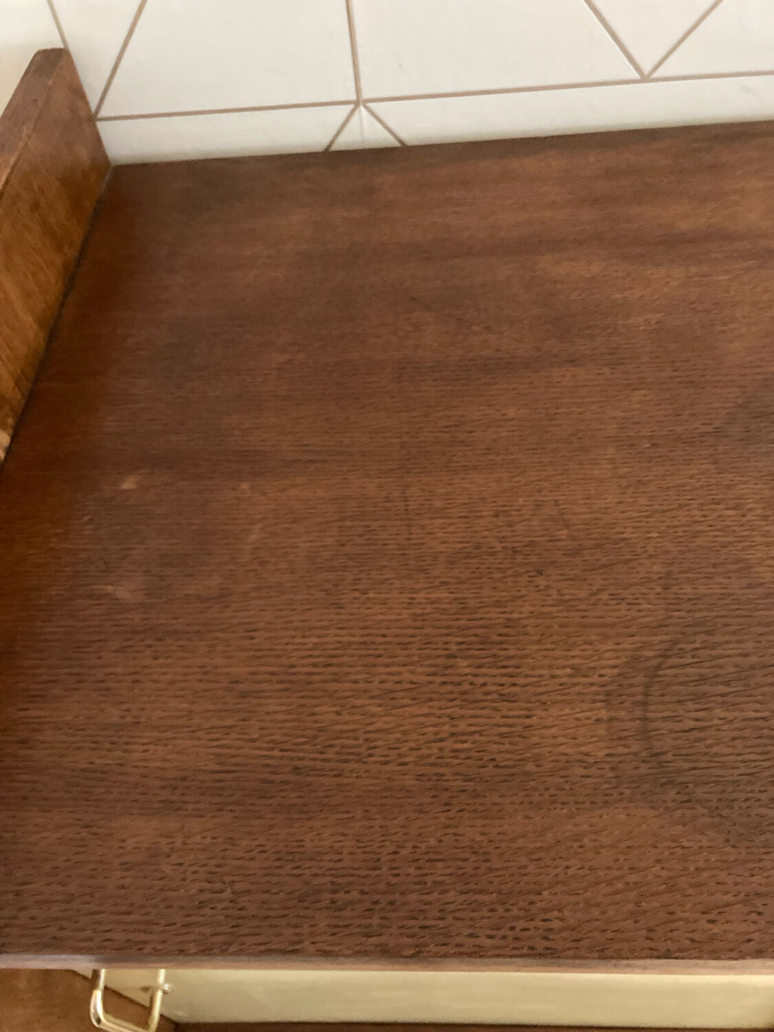 Buffet with 4 sliding doors, vintage wood and Formica