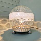 Large table lamp in blown honeycomb glass, 1970.