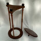Wooden side table with three legs vintage