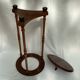 Wooden side table with three legs vintage