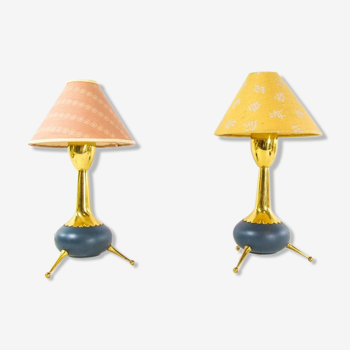 Paire de lampes tripodes vintage des années 50