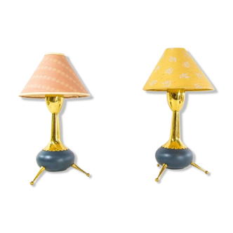 Paire de lampes tripodes vintage des années 50