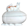 Sucrier écureuil en opaline blanche Vallerysthal, 1910