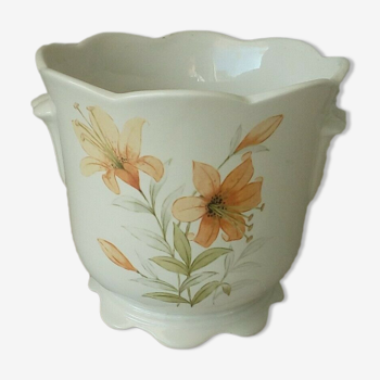 Cache pot en faience tiger lily st mickael england