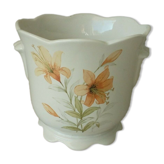 Cache pot en faience tiger lily st mickael england