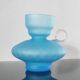 Vintage frosted glass candlestick - 60s 70s design