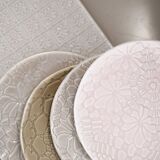 Blanca glossy grège s plates