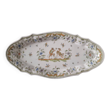 Large oval earthenware dish from Martres Tolosane, “Moustiers” model