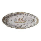 Large oval earthenware dish from Martres Tolosane, “Moustiers” model