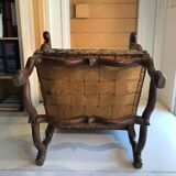 Louis XIII armchair called sheep's bones with aubusson tapestry