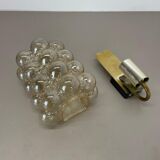 Amber vintage glass wall lamp by Helena Tynell for Glashütte Limburg, 1970s