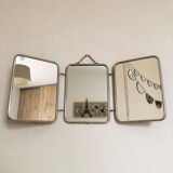 Vintage Triptych Barber Mirror