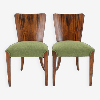 1950s Pair of Jindrich Halabala Restored Side Chairs H-214 for UP Závody ,Czechoslovakia