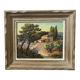 Southern landscape at the bastide painted in oil on hardboard. Signed Rouvier?
