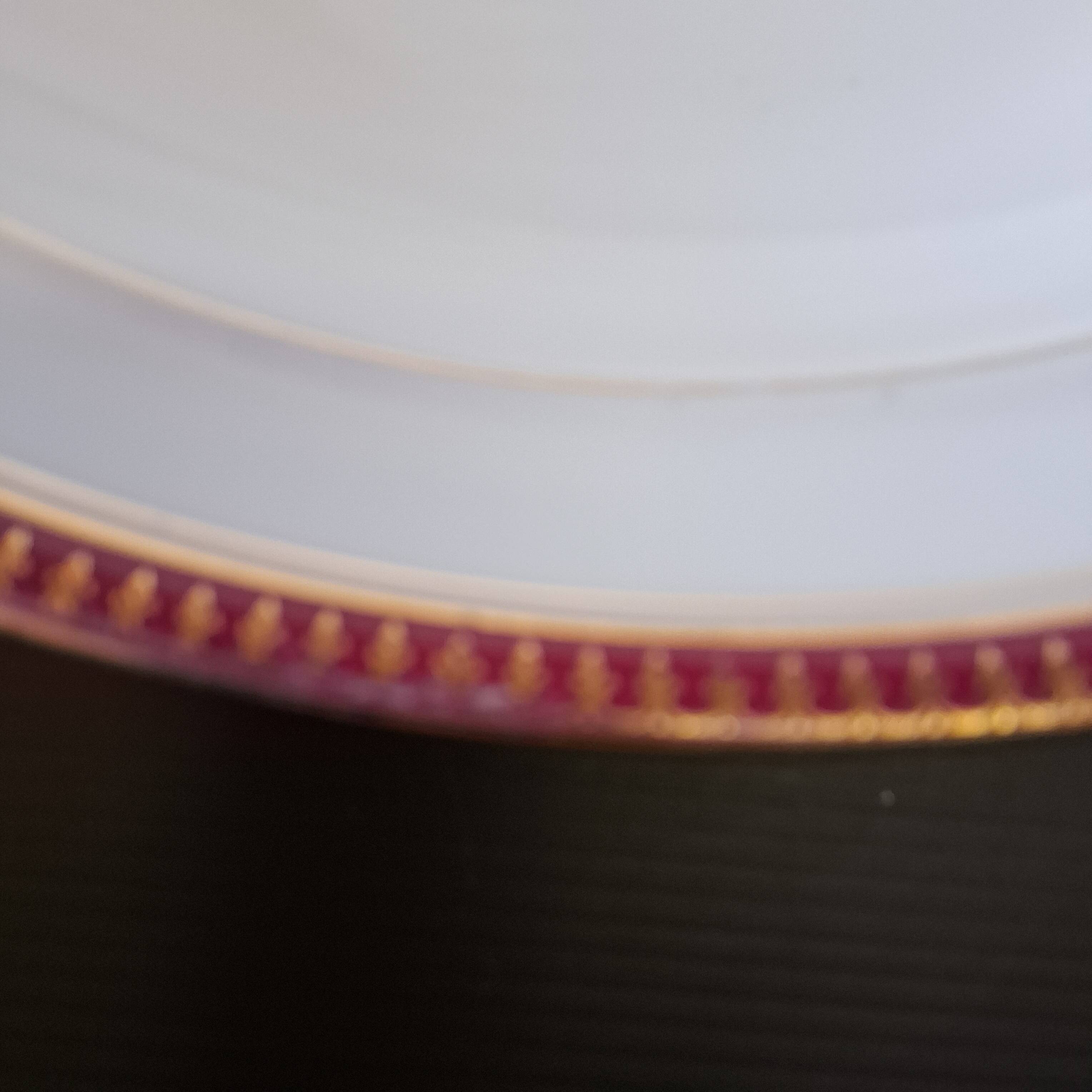 Round hollow serving plate in porcelain from Chastagner et Cie in good condition.