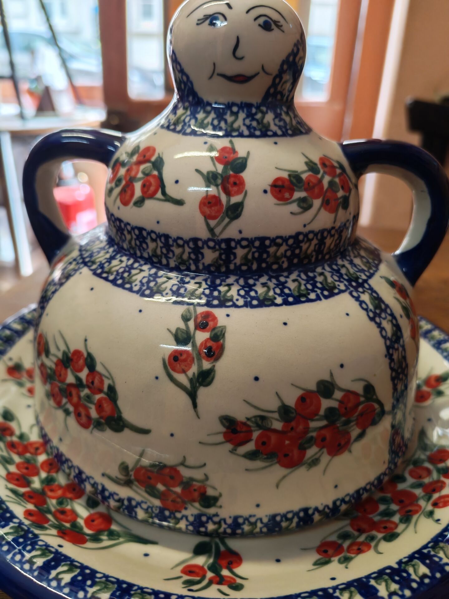 Cloche à fromage grès émaillée Boleslawiec Pologne