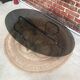 Vintage 70's oval coffee table in glass and chrome
