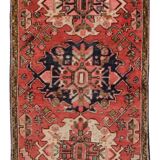 Pink wool medallion runner rug handmade oriental wool carpet -85x300cm