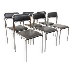 Suite de 6 chaises italiennes - skai