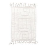 Ecru Beni Ouarain Berber rug with motifs engraved in the weft, 1.53 x 1.07 m