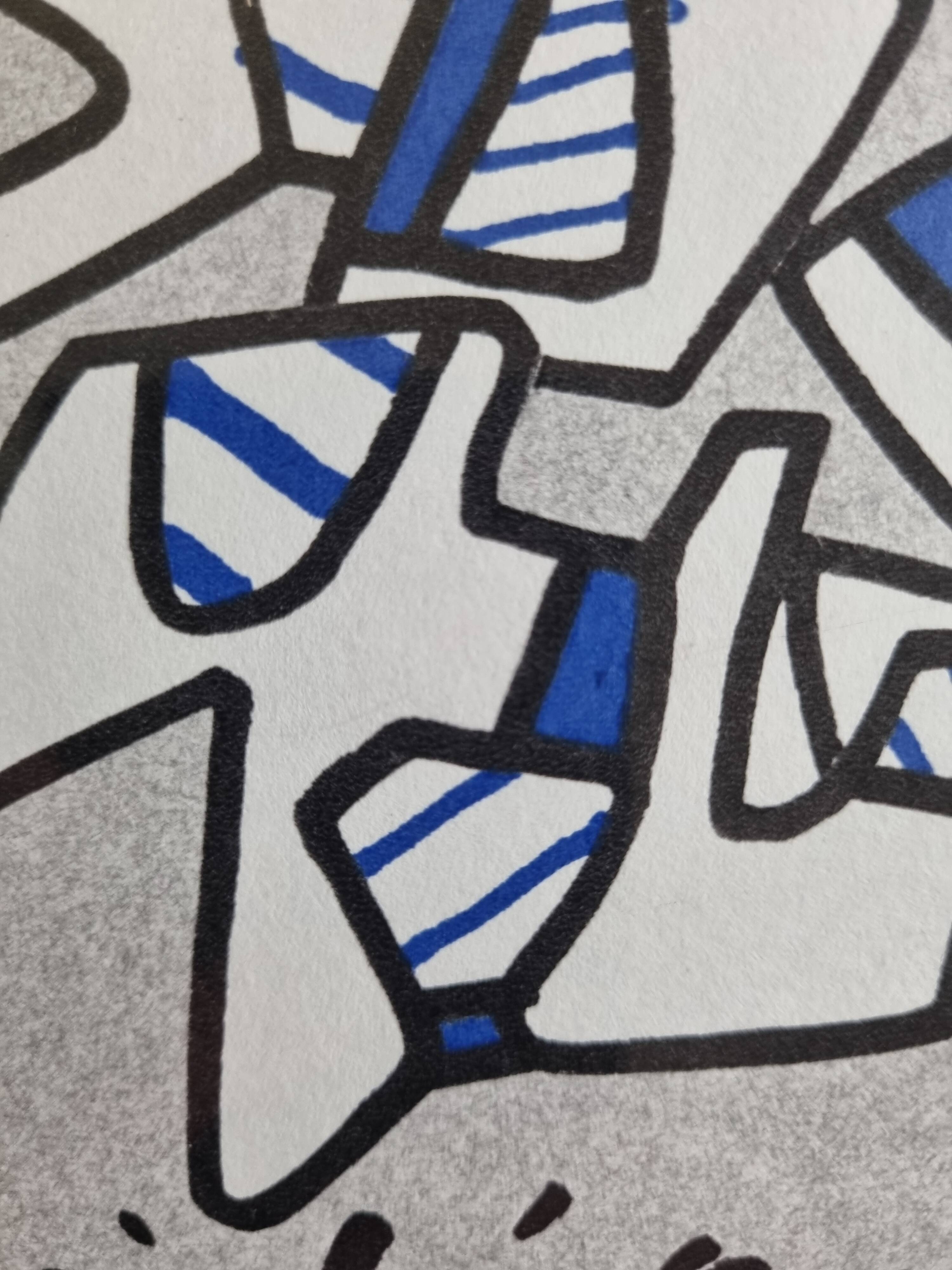 Screenprint after Jean Dubuffet framed under glass 26 cm by 32 cm