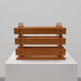 Mid-century Magazine Rack in full oak, France 1960s