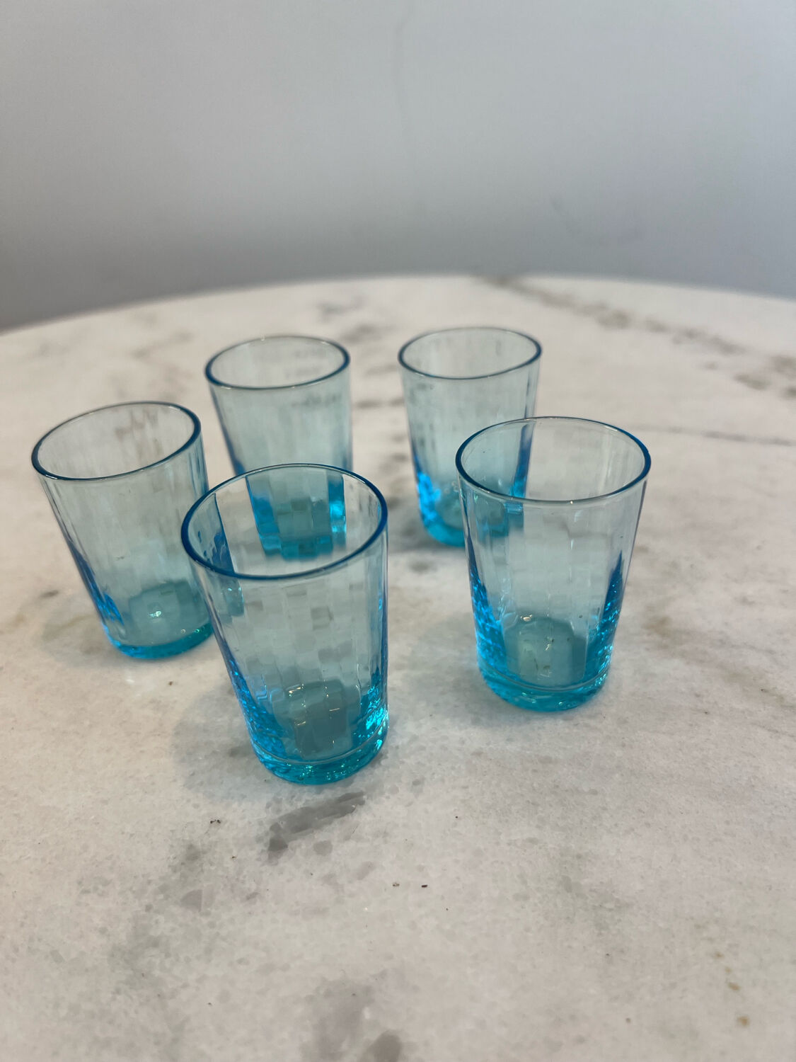 Set of 5 blown glass shot glasses
