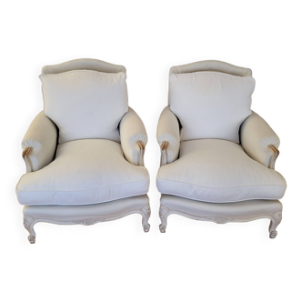 Pair of Louis XV style Bergères