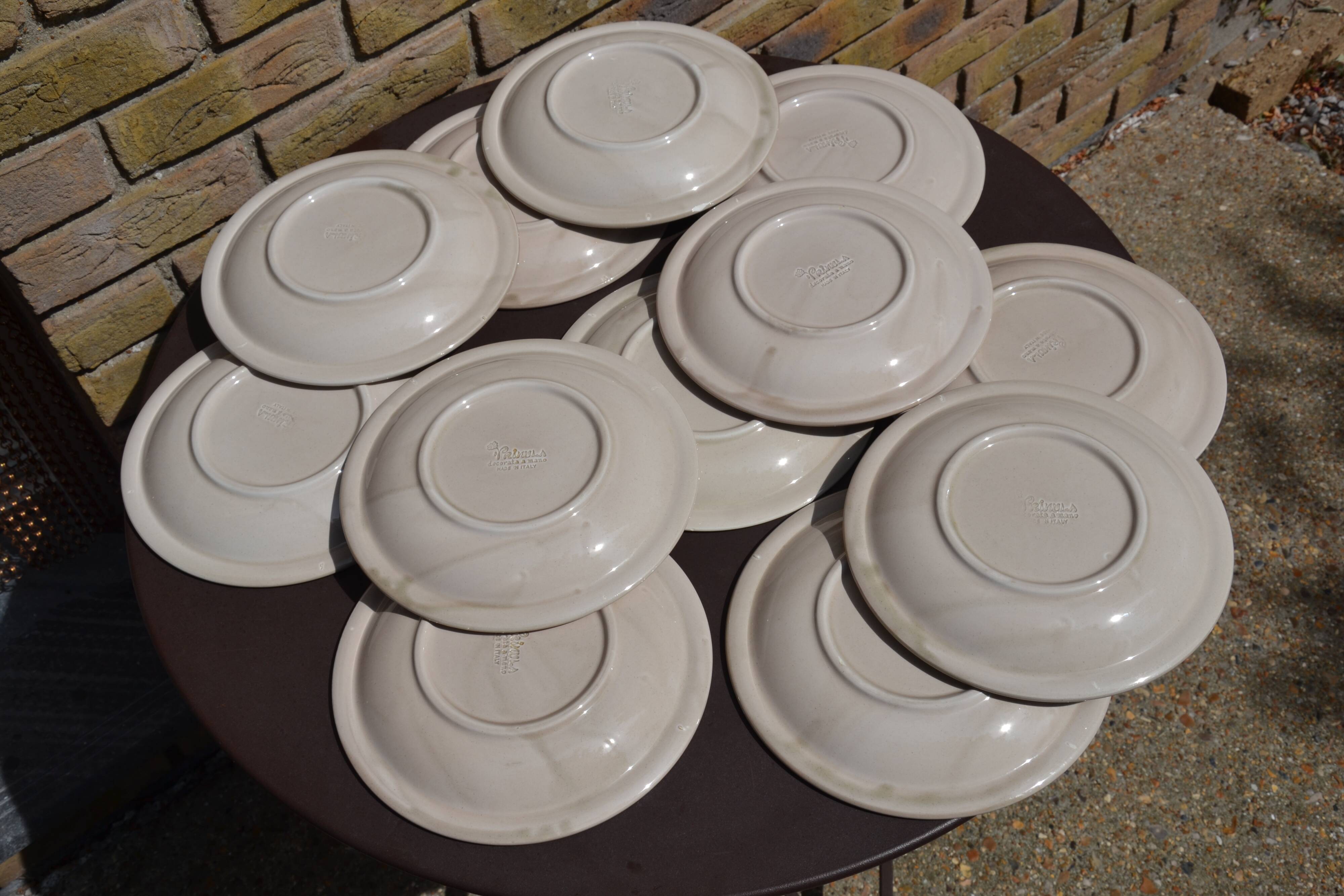 12 assiettes "Primula" Italy vintage