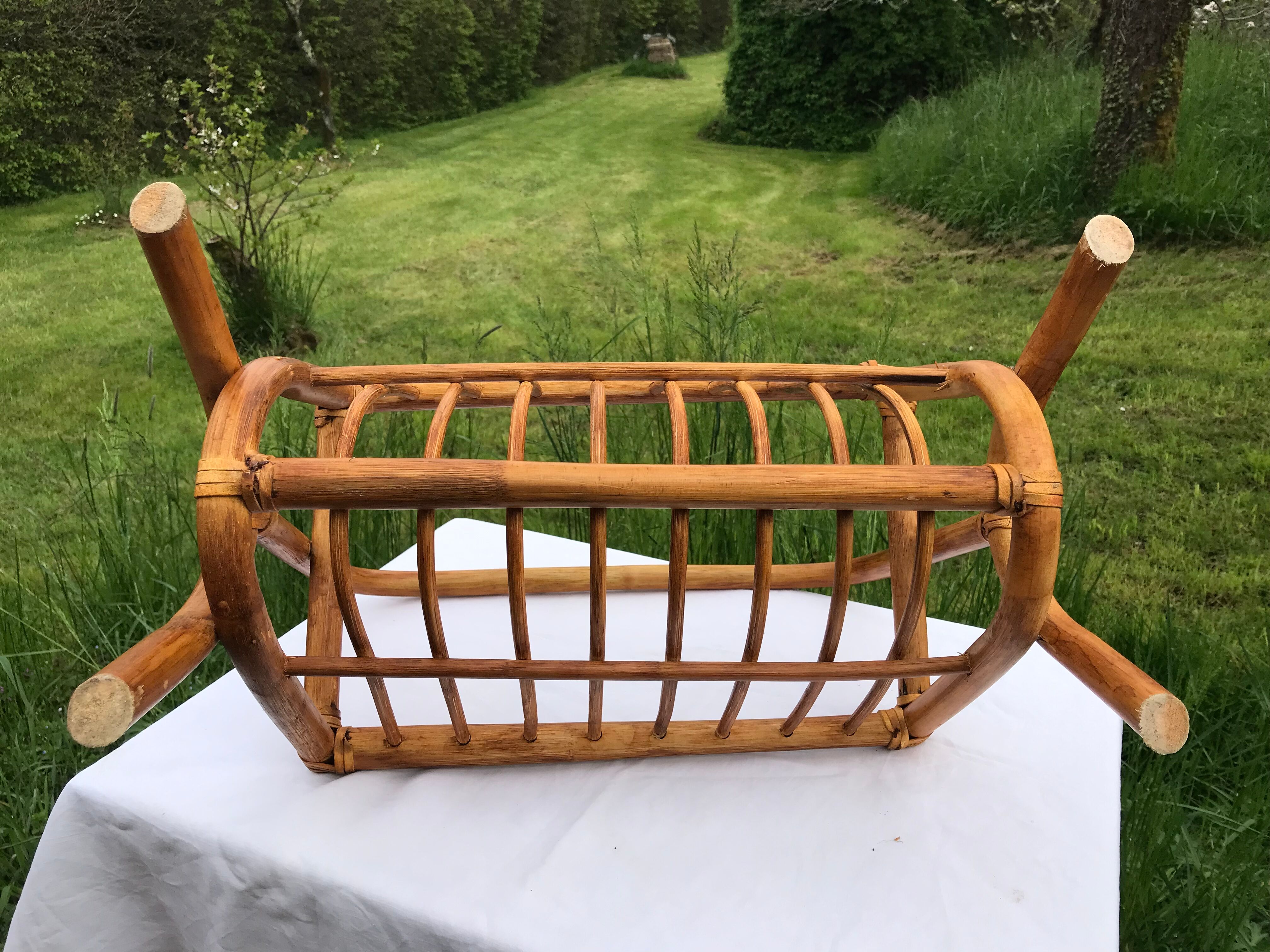 Rattan magazine holder