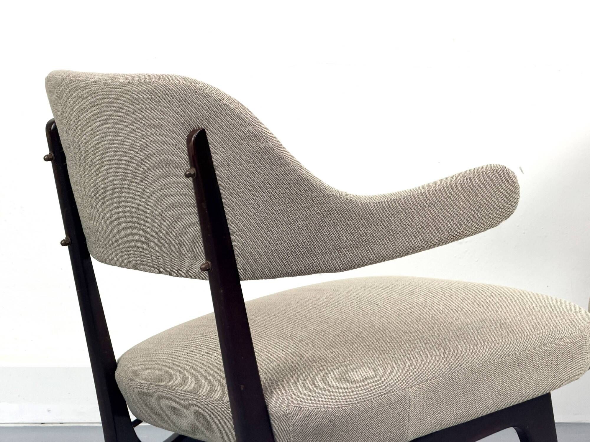 Lounge chairs with new fabric, 1950s, Set of 2