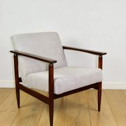 Fauteuil vintage Loft années 1970 marron clair - gris clair